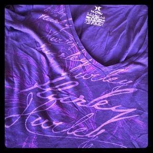 HURLEY purple v neck tee